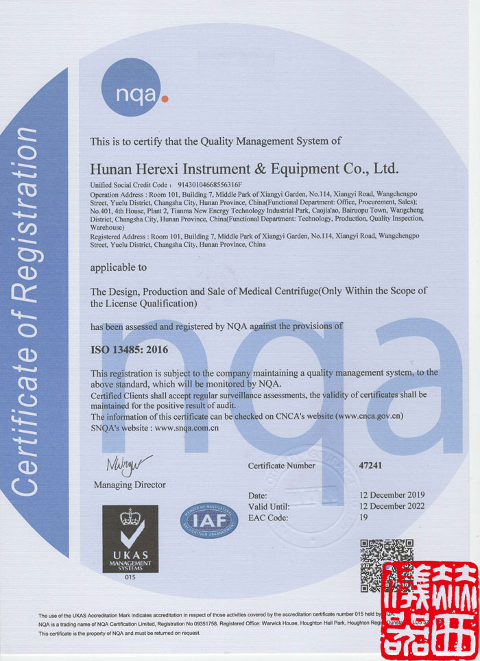 Medical device quality system certification